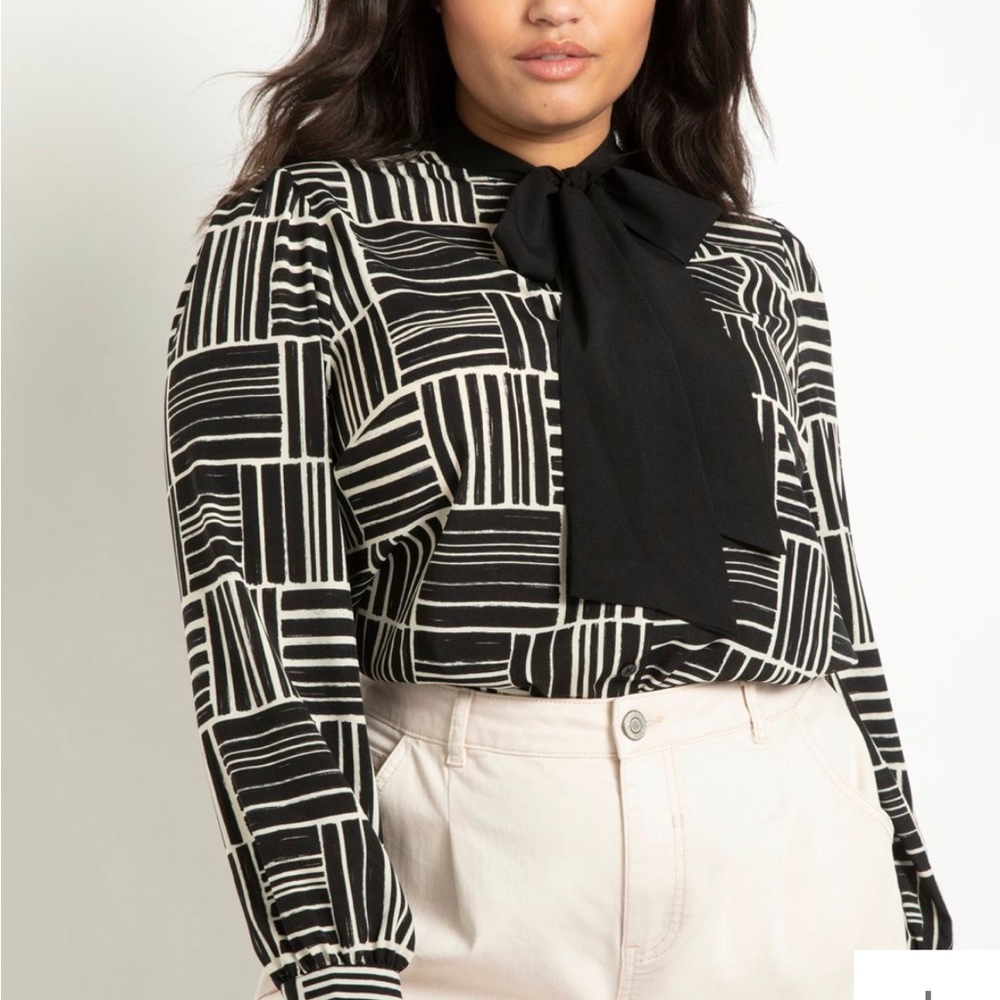 NWT ELOQUII tie neck blouse